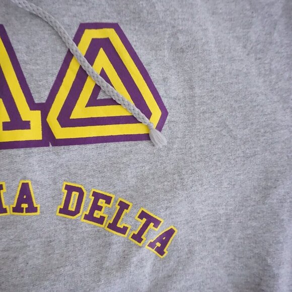 Vintage '90s Hanes Proprint Heavyweight Phi Alpha Delta Gray Hoodie Sweatshirt M - Picture 6 of 10